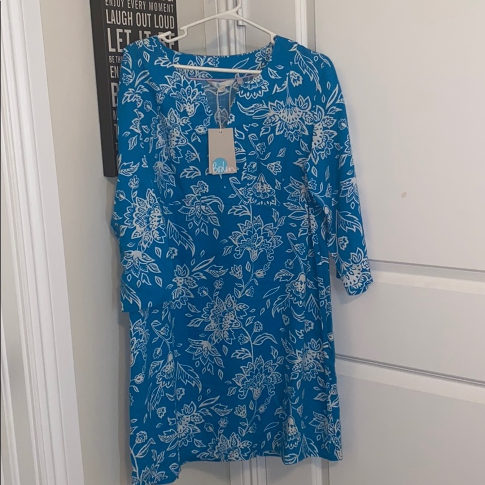 Boden 3/4 Sleeve Linen Shift Dress - NWT